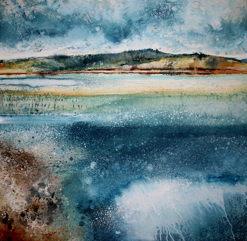 Across Cockle Sand to Ringsdon Clump (84 x 85cm)