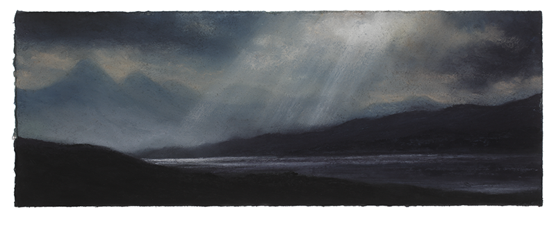 Matthew draper_Pastel on Paper 2017_Passing Rays Near Achiltibuie_15cm x 42cm_£900.00_49